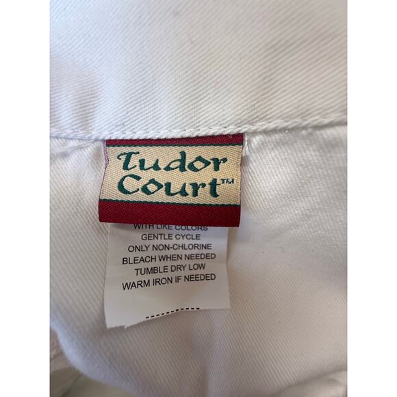 Jacket Tudor court size 4x women's White denim  2 big pockets dirty spots - Picture 3 of 16